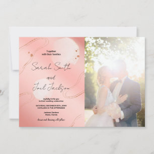 Glitzer Pink Hochzeit Einladungen mit Foto