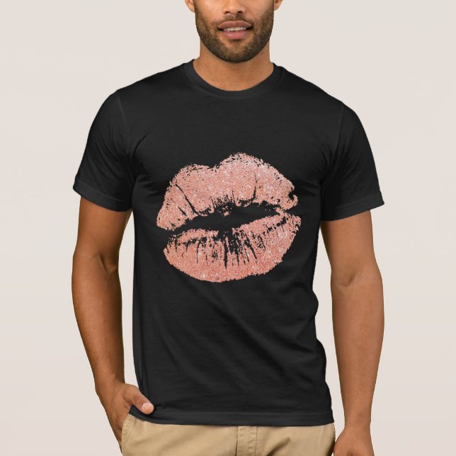 GLITZER Pink Lips Kiss T - Shirt (Vorderseite)