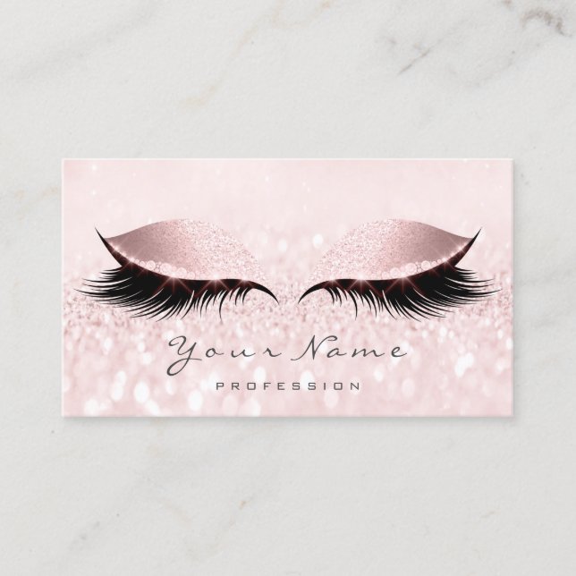 Glitzer Pink Loyalty Card Makeup Artist Lashes 10 Treuekarte (Vorderseite)