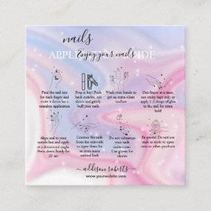 Glitzer Pink Marbella Splash Nail Application Guid Quadratische Visitenkarte