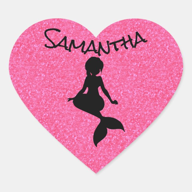 Glitzer Pink Mermaid Sticker (Vorderseite)