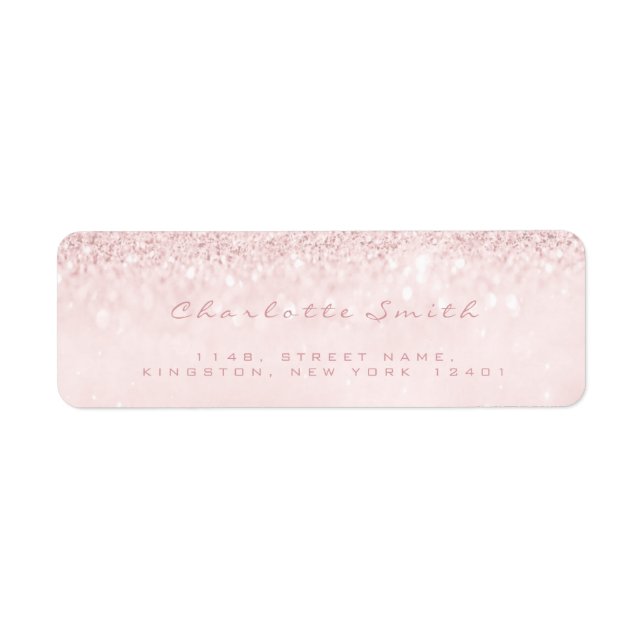 Glitzer Pink Pastel Girly UAWG Rücksendeadresse (Vorne)