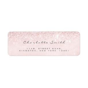 Glitzer Pink Pastellfarben UAWG Rücksendeadressen-