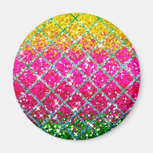 Glitzer Pink Snakeskin Magnet