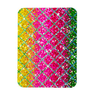 Glitzer Pink Snakeskin Magnet