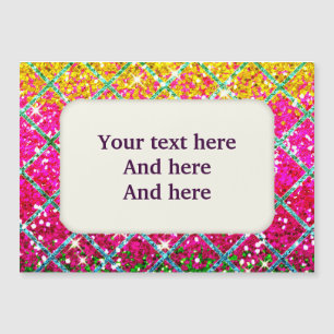 Glitzer Pink Snakeskin Magnetkarte