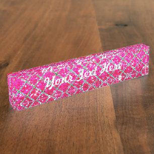 Glitzer Pink Snakeskin Namensplakette