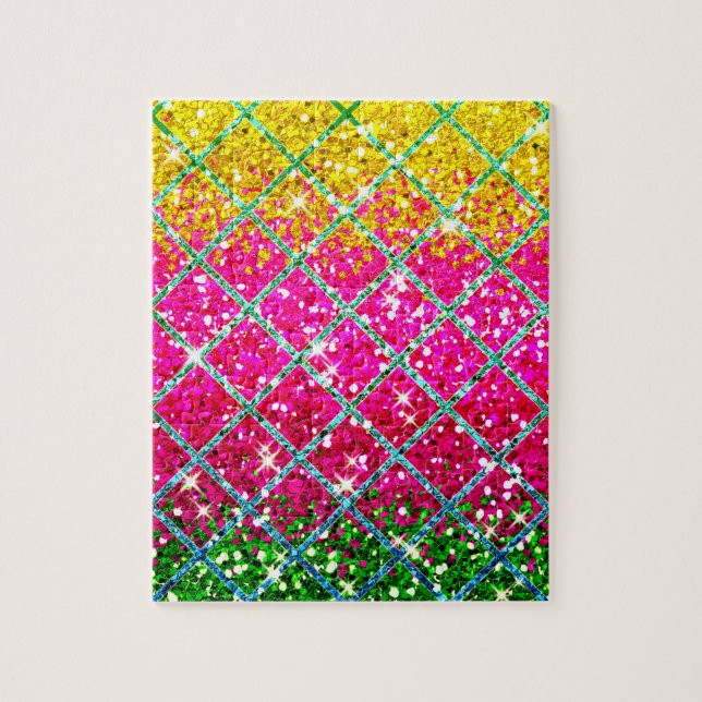 Glitzer Pink Snakeskin Puzzle (Vertikal)