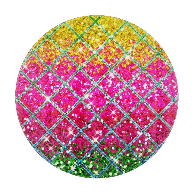 Glitzer Pink Snakeskin Schneidebrett (Vorderseite)