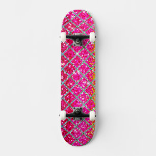 Glitzer Pink Snakeskin Skateboard