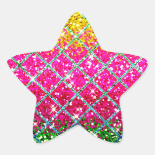 Glitzer Pink Snakeskin Stern-Aufkleber
