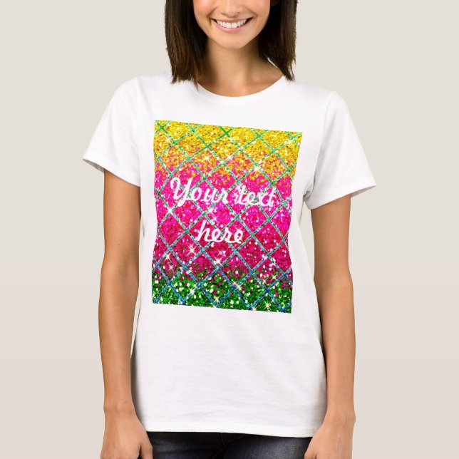 Glitzer Pink Snakeskin T-Shirt (Vorderseite)