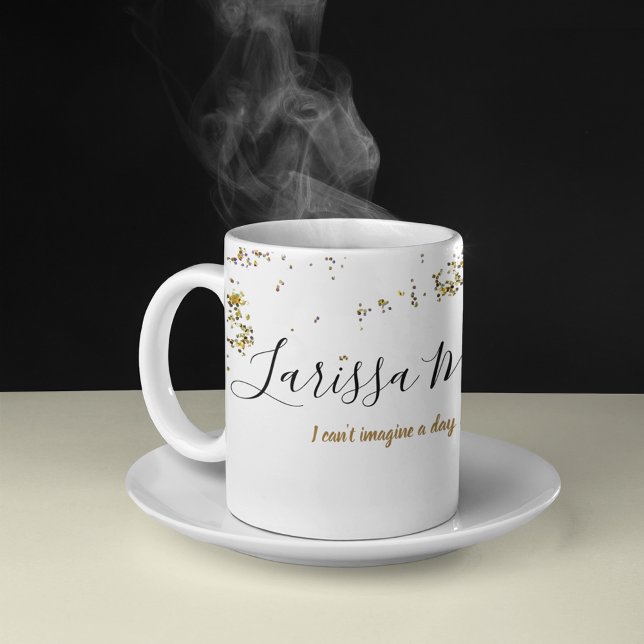 Glitzer plattiert + handgeschriebener Name elegant Tasse (Von Creator hochgeladen)