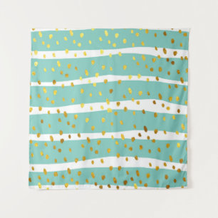 Glitzer Polka Punkte und Streifen Illustrationsmus Wandteppich