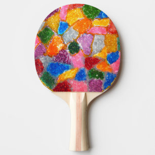 Glitzer Pong Paddle Paddel aus Glas Tischtennis Schläger