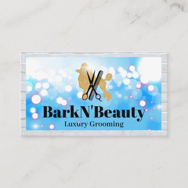 Glitzer Poodle | Grooming Tools | Glühen Visitenkarte (Vorderseite)