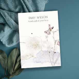 Glitzer Pressed Blume Necklace Earring Display Visitenkarte