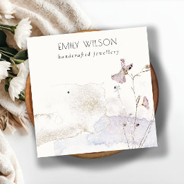 Glitzer Pressed Blume Ohrringe Stuhldarstellung Quadratische Visitenkarte