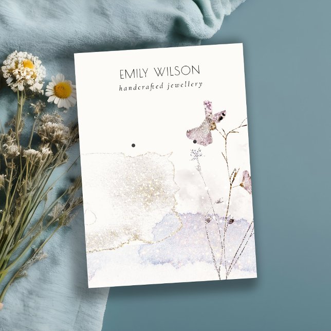 Glitzer Pressed Blume Ohrringe Stuhldarstellung Visitenkarte (Von Creator hochgeladen)