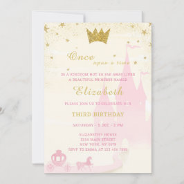 Glitzer Princess Einladung Geburtstag