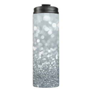 Glitzer Princess Silver Sparkle Glamour Thermosbecher