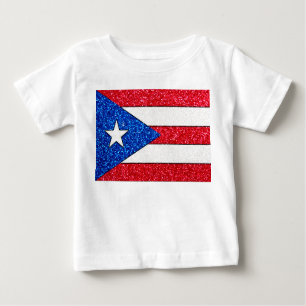 Glitzer Puerto Rico Babyflagge Shirt