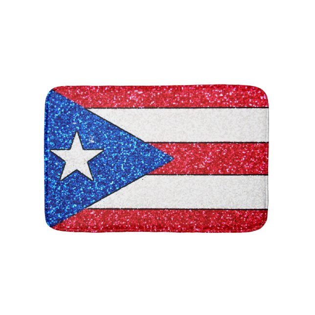 Glitzer Puerto Rico Fahne kleine Badematte (Vorderseite)