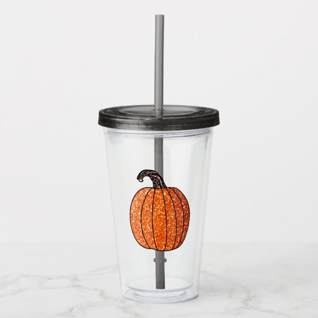 Glitzer Pumpkin Acryltrinkbecher (Vorderseite)