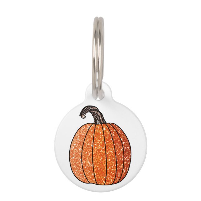 Glitzer Pumpkin Haustiermarke (Vorderseite)