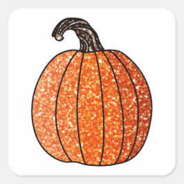 Glitzer Pumpkin Quadratischer Aufkleber