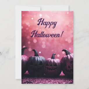Glitzer Pumpkins Halloween-Grußkarte Einladung