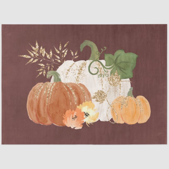Glitzer Pumpkins Serie Design 3 Seidenpapier (Vorderseite)