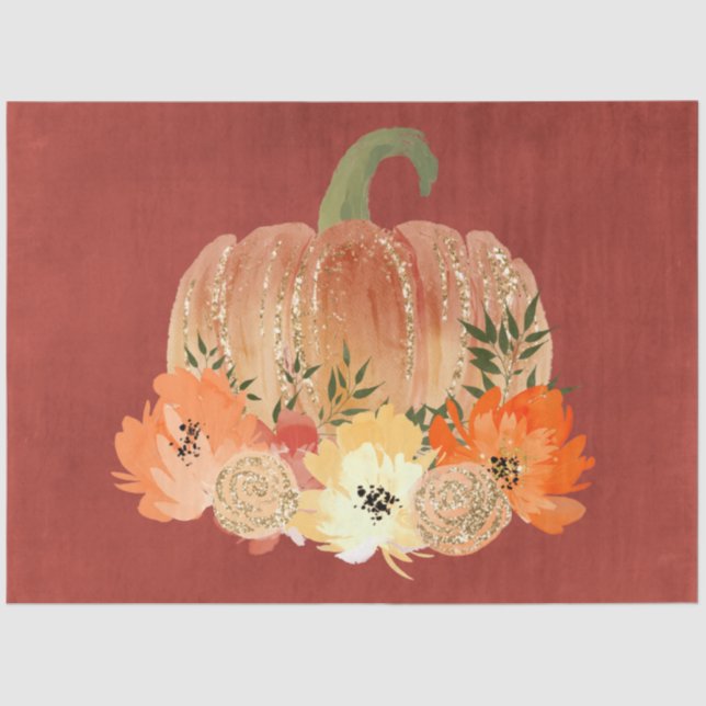 Glitzer Pumpkins Serie Design 5 Seidenpapier (Vorderseite)