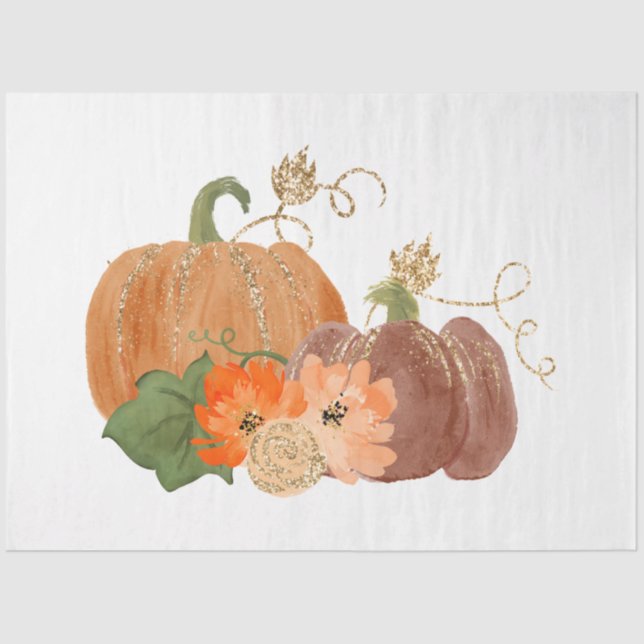Glitzer Pumpkins Serie Design 7 Seidenpapier (Vorderseite)