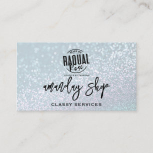 Glitzer QR-Code Logo Online Shop Aqua Water Visitenkarte