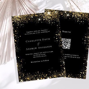 Glitzer QR-Code UAWG Hochzeit Einladung