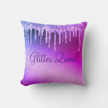 Glitzer Queen Glitzer Girly Hübsch Lila Throw