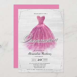 Glitzer Quinceañera Einladung