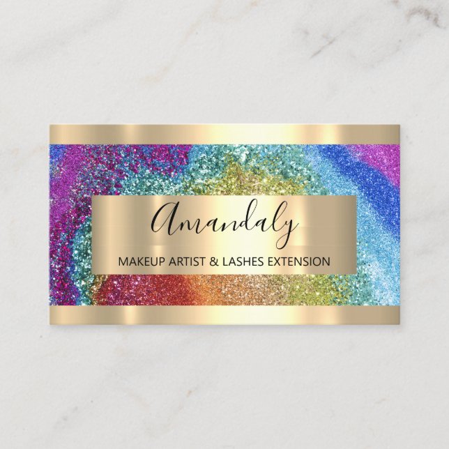 Glitzer-Rahmenereignisplaner Rainbow-Holograph Visitenkarte (Vorderseite)