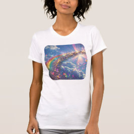 Glitzer Rainbow Digitale Kunst T-Shirt