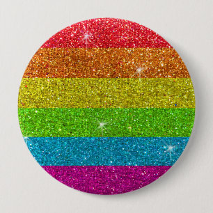 Glitzer Rainbow Flag Ehegewähr Gay Pride Button