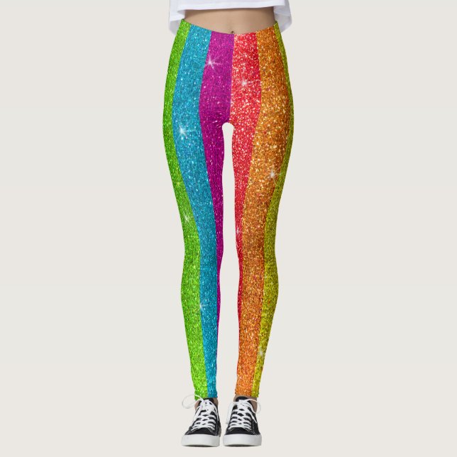 Glitzer Rainbow Flag Ehegewähr Gay Pride Leggings (Vorderseite)