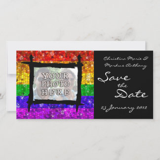 Glitzer Rainbow Flag Ehegewähr Gay Pride Save The Date