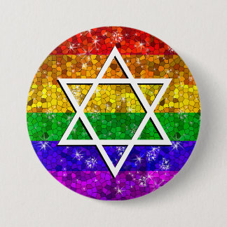 Glitzer Rainbow Flag Gay Jüdischer Star von David Button