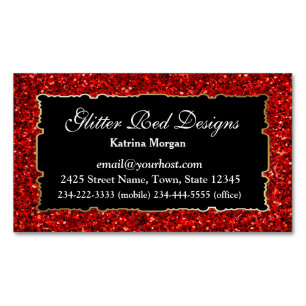 Glitzer Red Elegance Magnetic Business Card Magnetische Visitenkarte