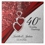 ⭐ Glitzer Red Ruby 40 Jahre Jubiläum 💕 Keepake  Fliese<br><div class="desc">40., 52. oder 80. Ruby Wedding Anniversary Keepake Keramik Tile. Diese schöne Kachel wird ein Hit mit diesem speziellen Paar oder Person(en) sein. Es würde auch gut funktionieren für alle anderen Veranstaltungen oder Veranstaltungen wie Verlobung, Hochzeit, Geburtstag, Abschluss, Ruhestand, etc.. durch einfache Änderung der Formulierung. Ein modernes Design in einem...</div>