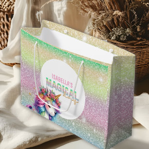 Glitzer Regenbogen Einhorn magisch Große Geschenktüte