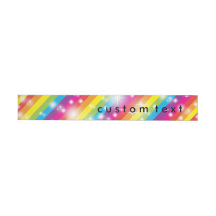 Glitzer Regenbogen Glitter Gestreifte Etiketten zu Rundum-Adressaufkleber