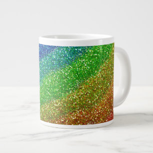 Glitzer-Regenbogen Jumbo-Tasse