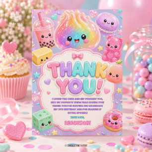 Glitzer Regenbogen Squishy Geburtstagsfeier Dankeskarte